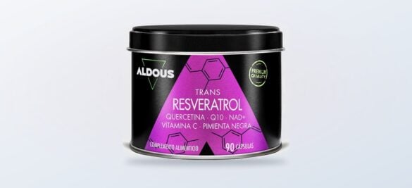 Envase de Resveratrol de Aldous Bio sobre fondo claro