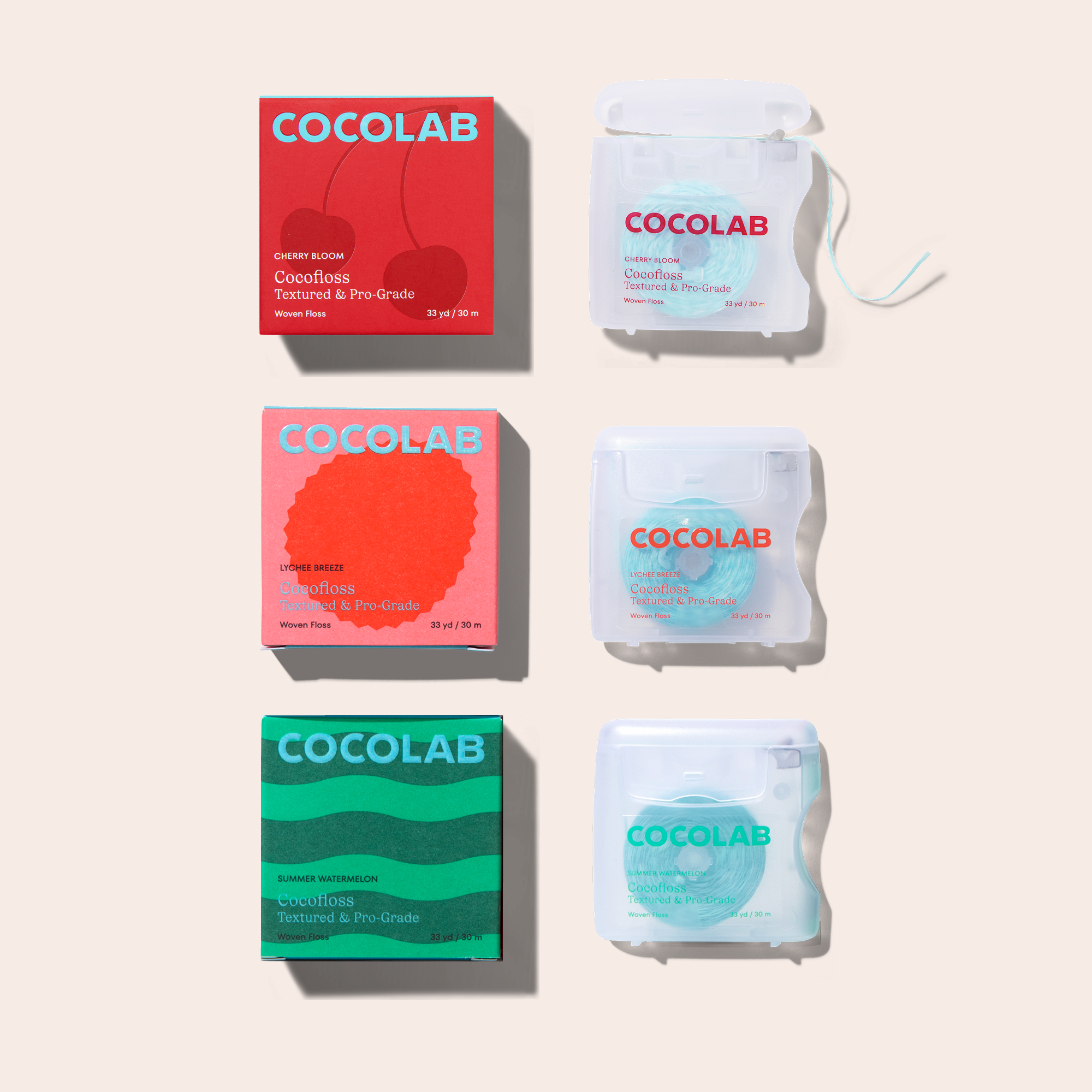 Fresh and Juicy Floss Trio dental floss products