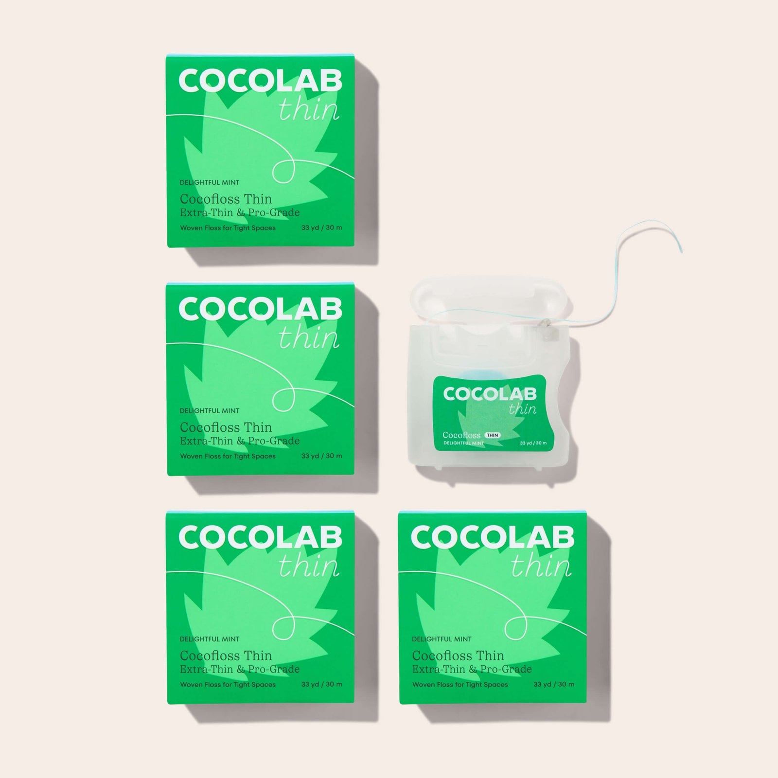 Delightful Mint Cocofloss Thin four pack