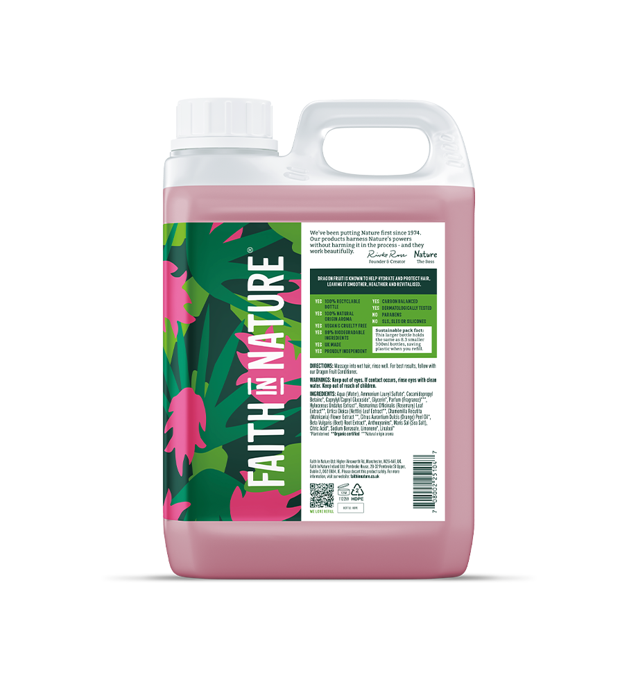 Faith In Nature Dragon Fruit shampoo 2.5L refill bottle