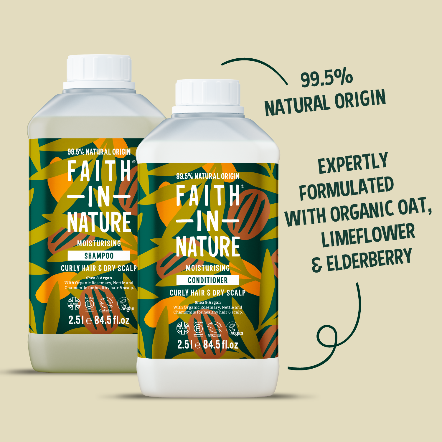 Faith In Nature Shea & Argan shampoo and conditioner refill detail