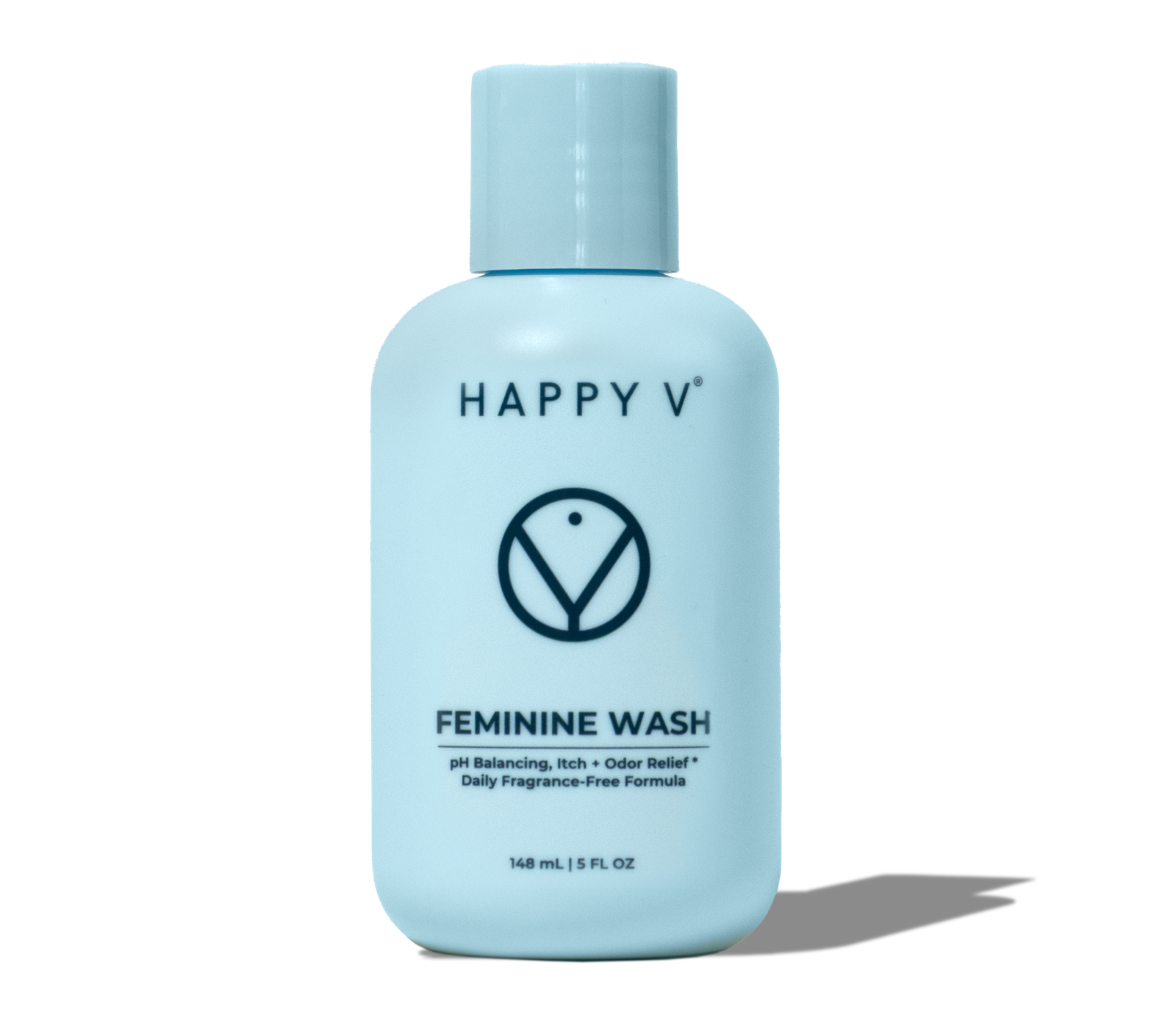 Happy V Feminine Wash bottle shown alone