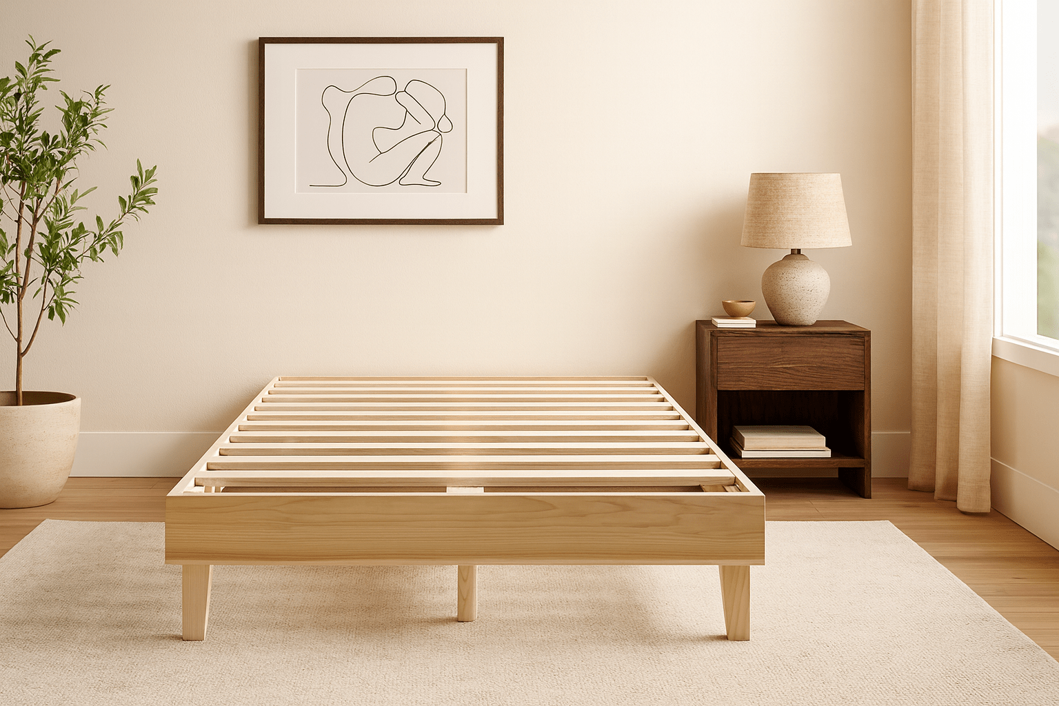 Natural Wood Platform Base shown as a single product