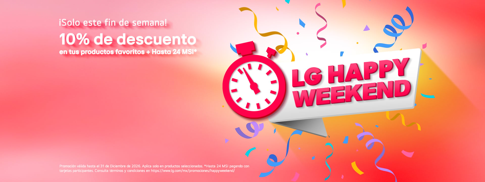Escena de hogar con productos LG para disfrutar el fin de semana