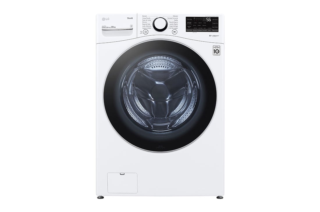 Lavadora LG de carga frontal WM20WV26R con puerta de vidrio