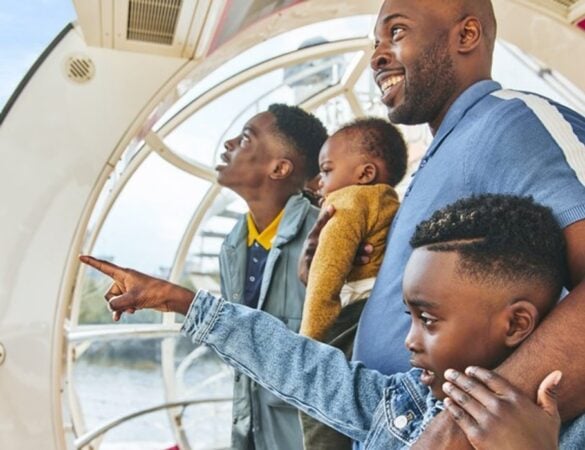 Family enjoying a ride on the London Eye