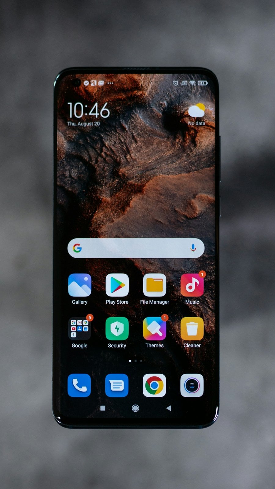 Close-up of a smartphone held in one hand