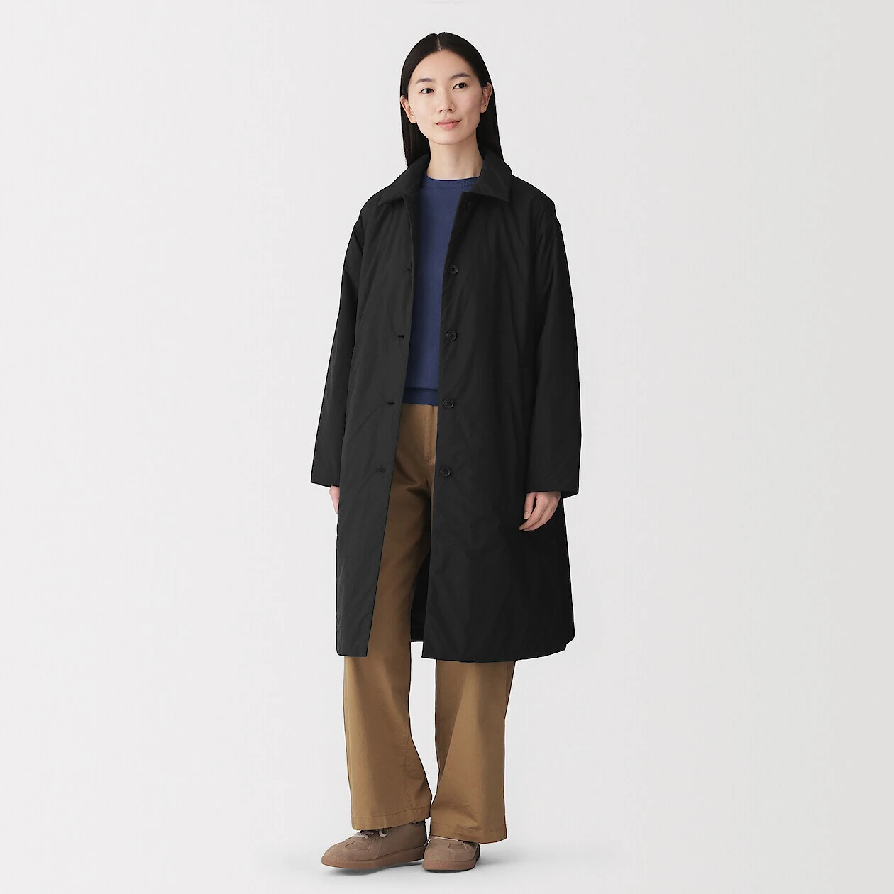 MUJI black water-repellent padded coat