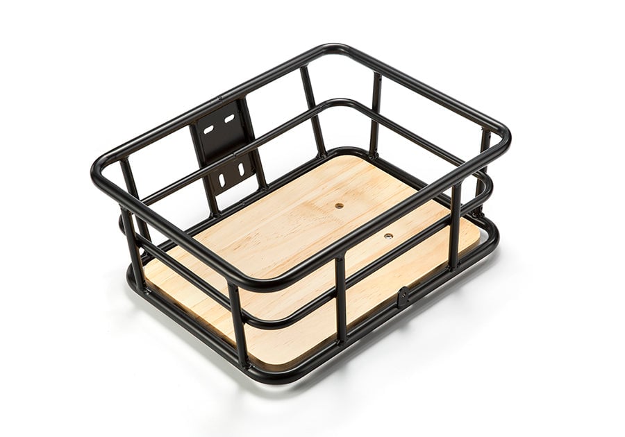 Puckipuppy steel and wood front basket accessory