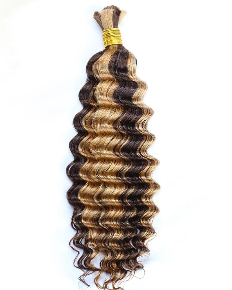 Piano color deep wave bulk hair extensions for braiding