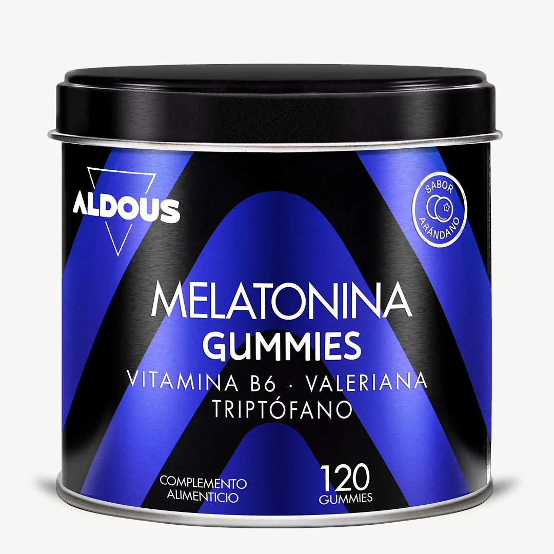Envase de melatonina en gominolas de Aldous Bio