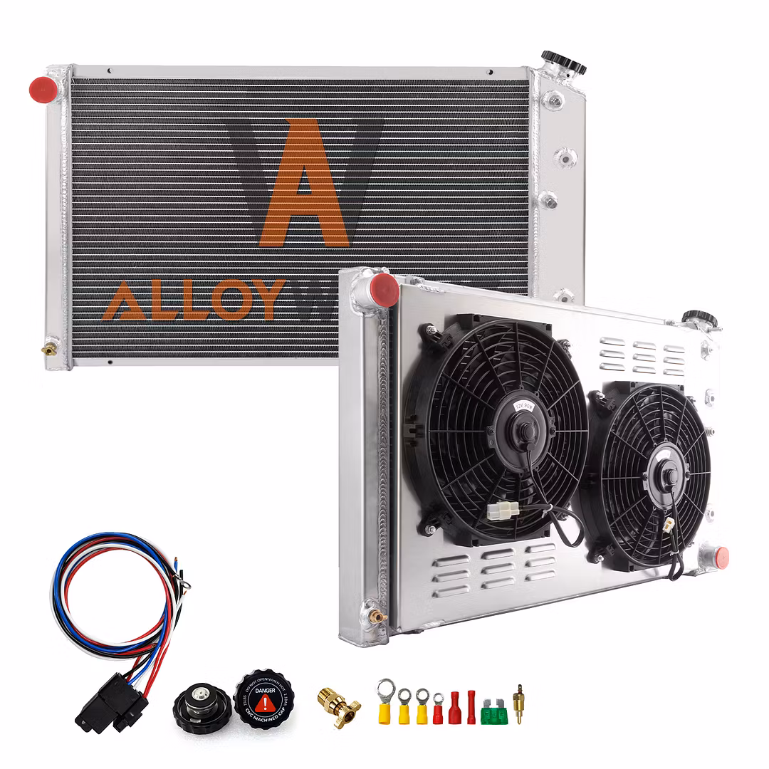 Three-row radiator assembly for classic Chevy and GMC vehicles