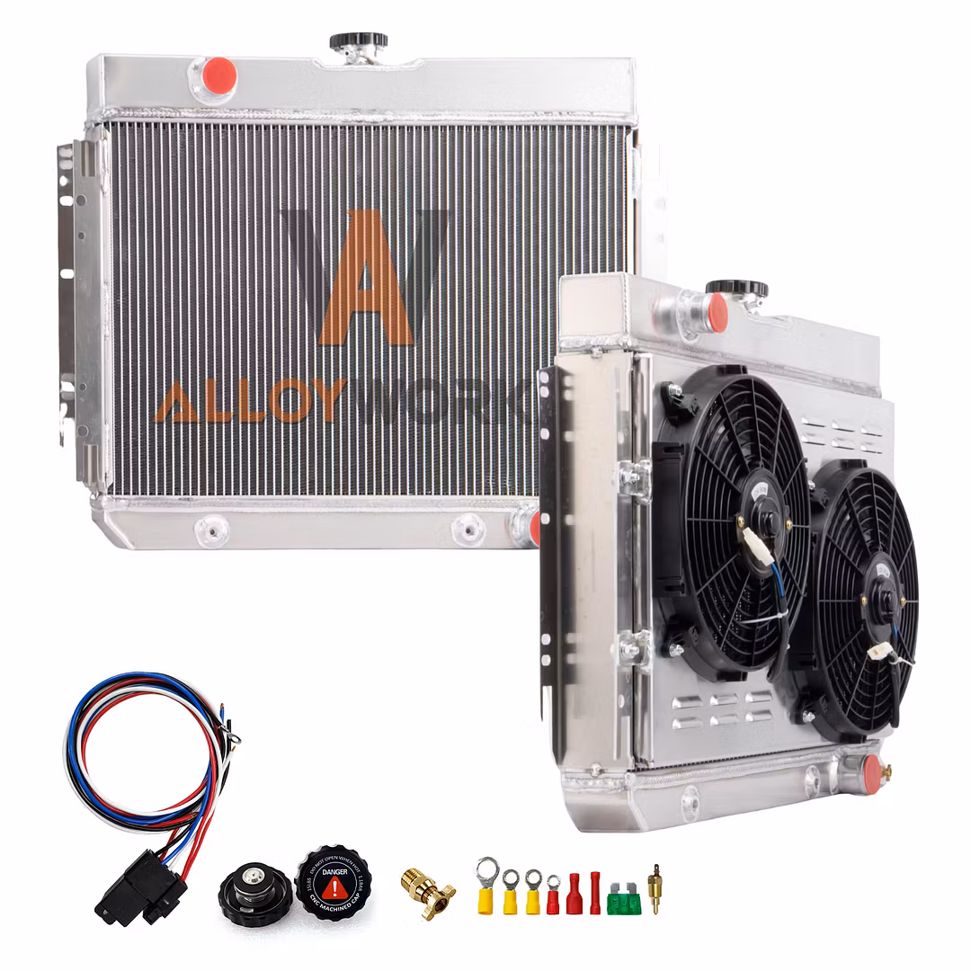 AlloyWorks three-row radiator with fan shroud for a 1963-1968 Chevy Impala