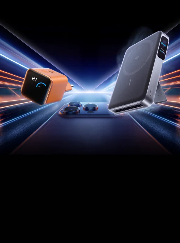 Anker MagGo Powerbank lädt ein Smartphone kabellos