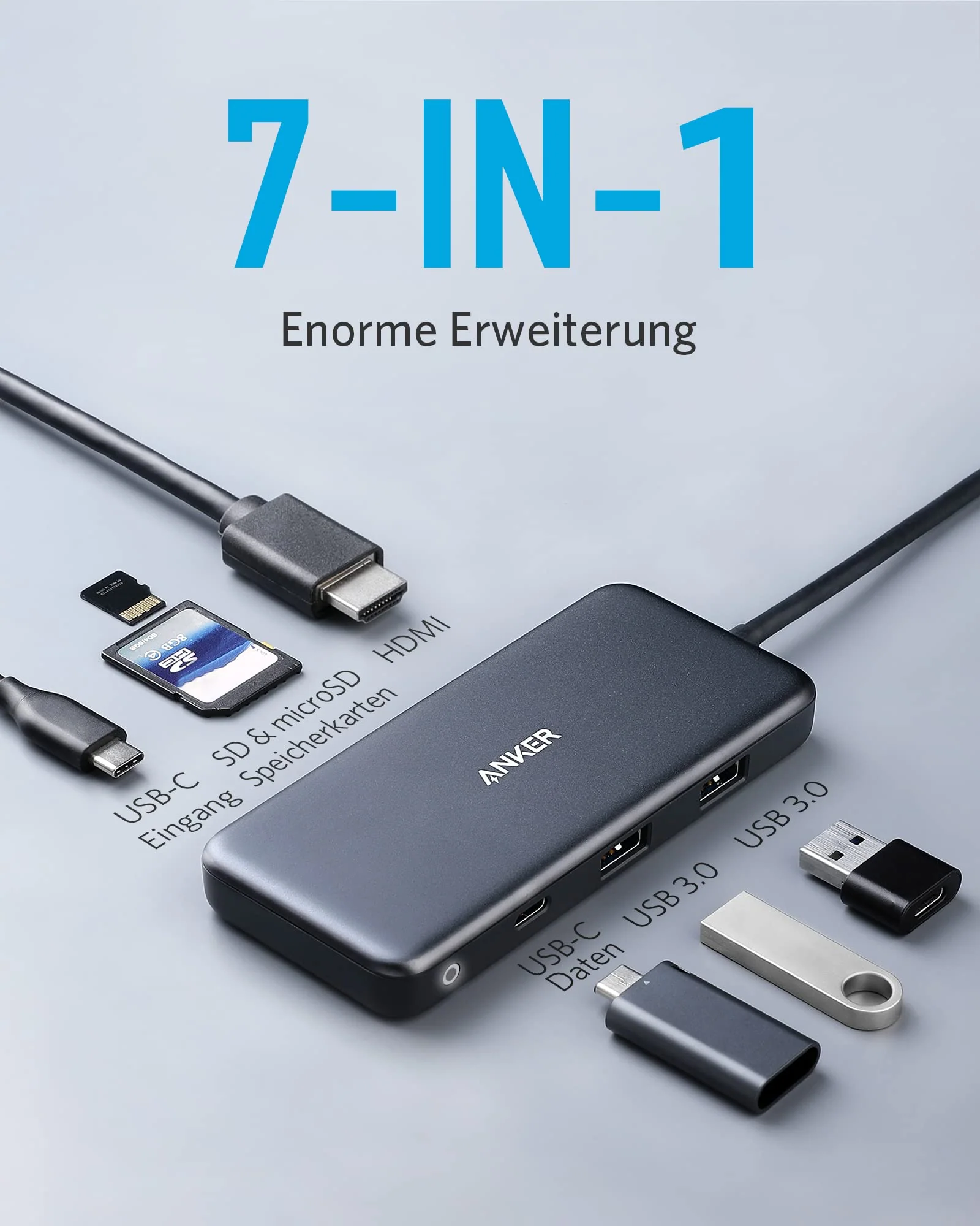 Anker USB-C Hub mit mehreren Anschlüssen
