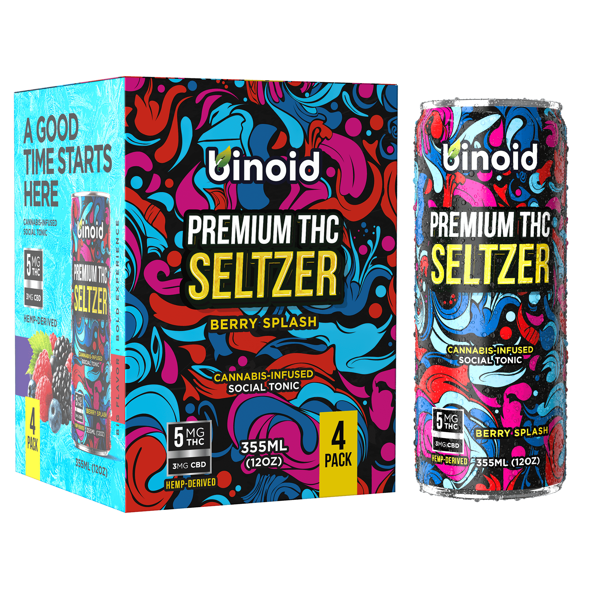 Good Vibes THC Seltzer Berry Splash can