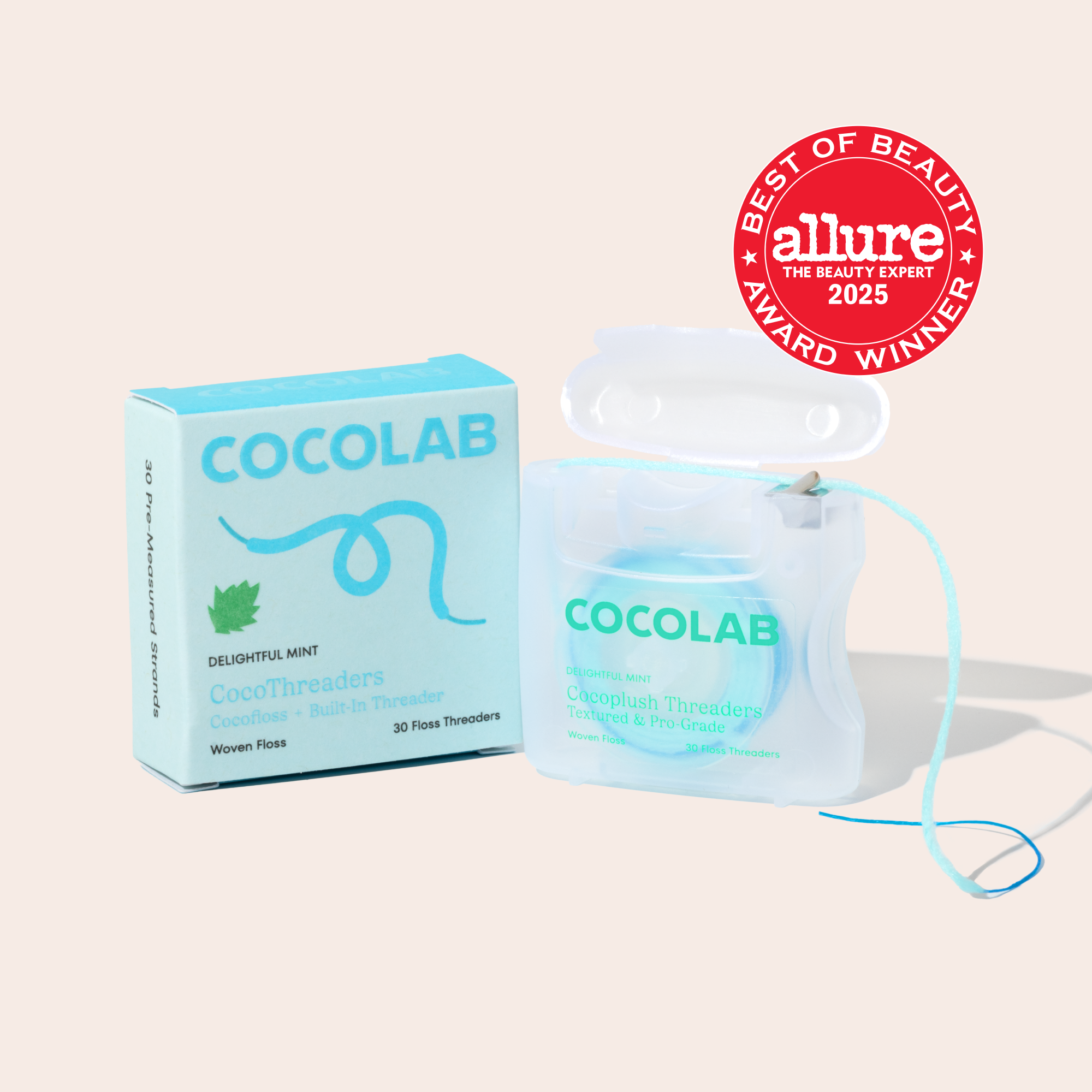 CocoPlush Threaders floss and threader product
