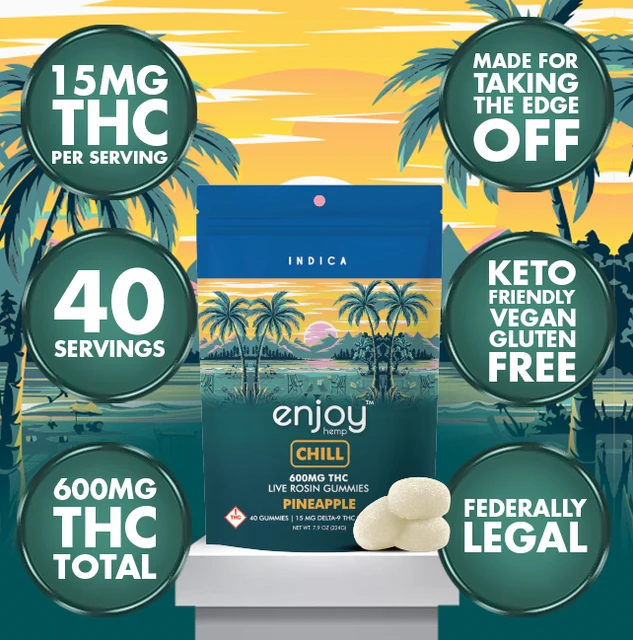 Enjoy Hemp Chill pineapple gummy product