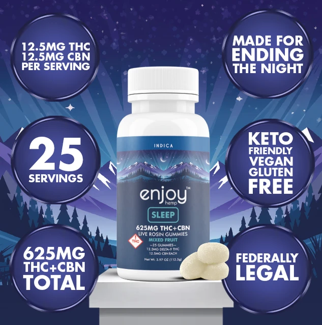 Enjoy Hemp Sleep blood orange gummy product