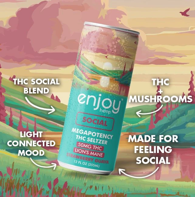 Enjoy Hemp Social strawberry guava drink product image
