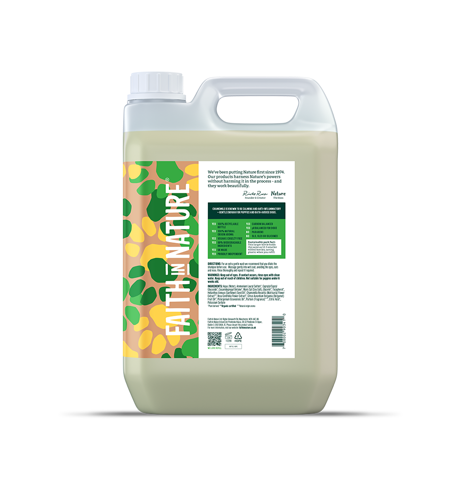 Faith In Nature Chamomile dog shampoo refill
