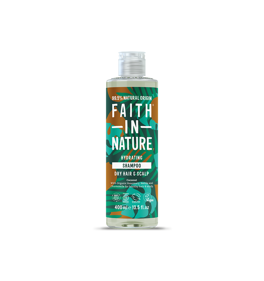 Faith In Nature Coconut Shampoo bottle for dry hair and scalp