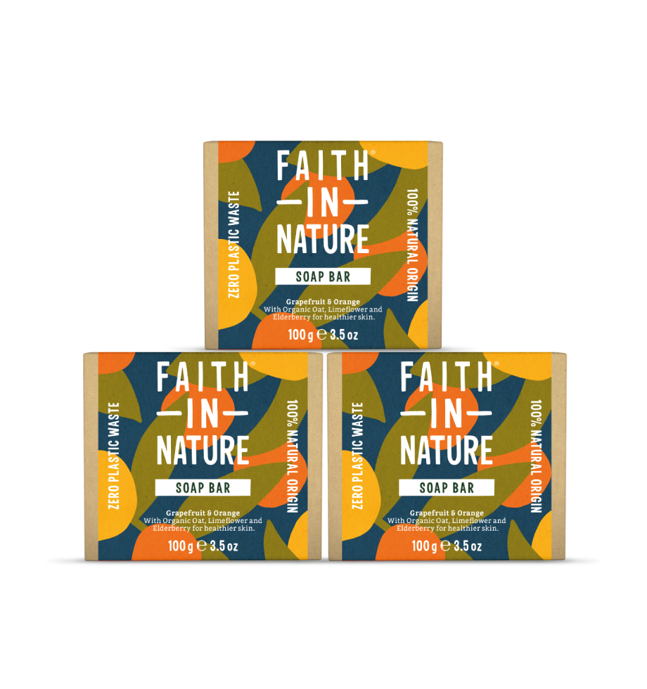 Faith In Nature Grapefruit and Orange soap bar bundle