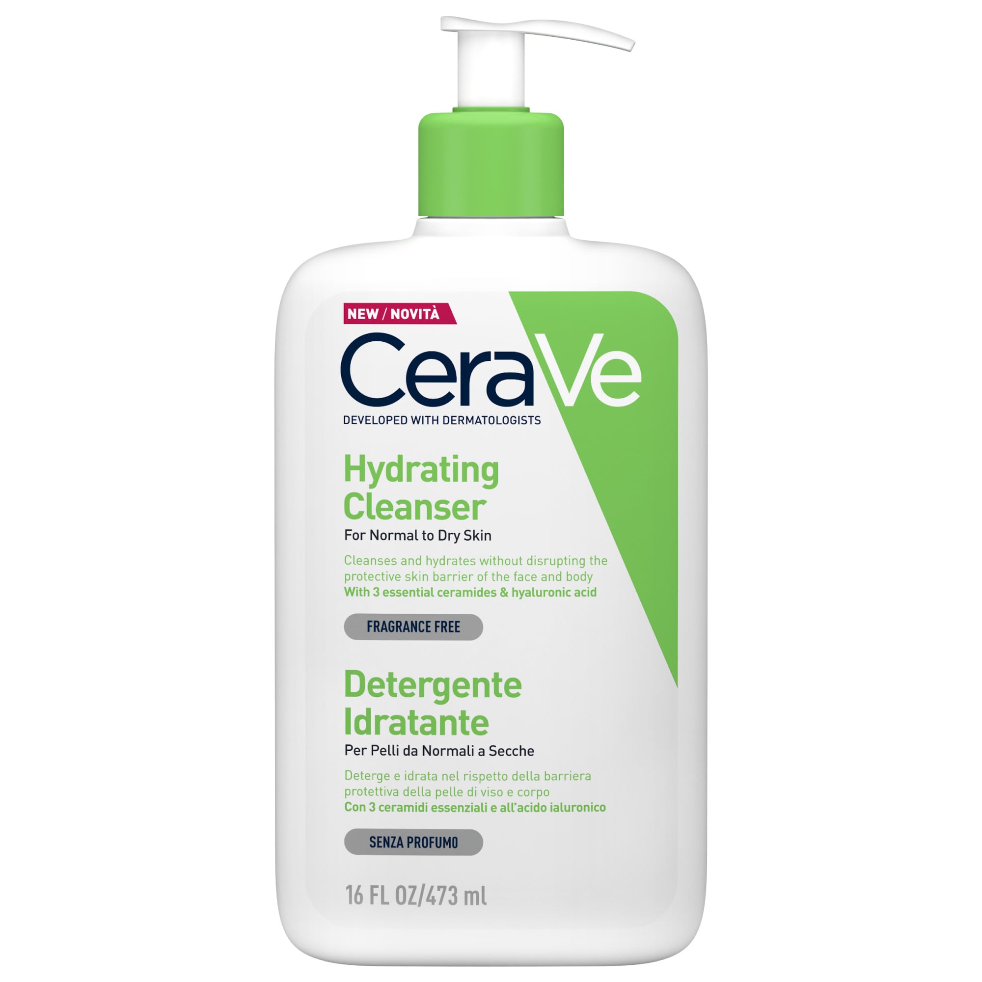 Flacone di detergente idratante CeraVe