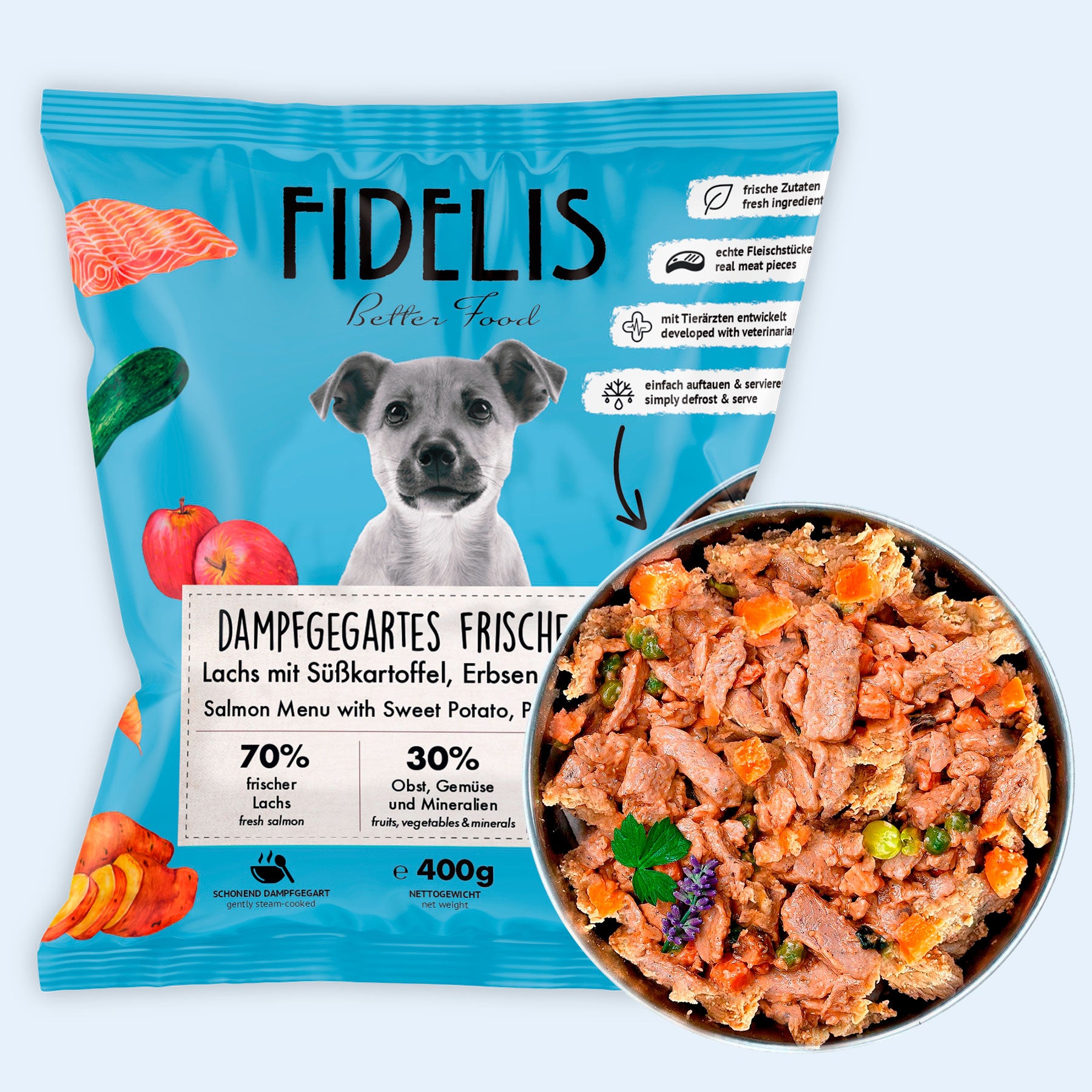 Fidelis Lachs-Frischemenü im Beutel