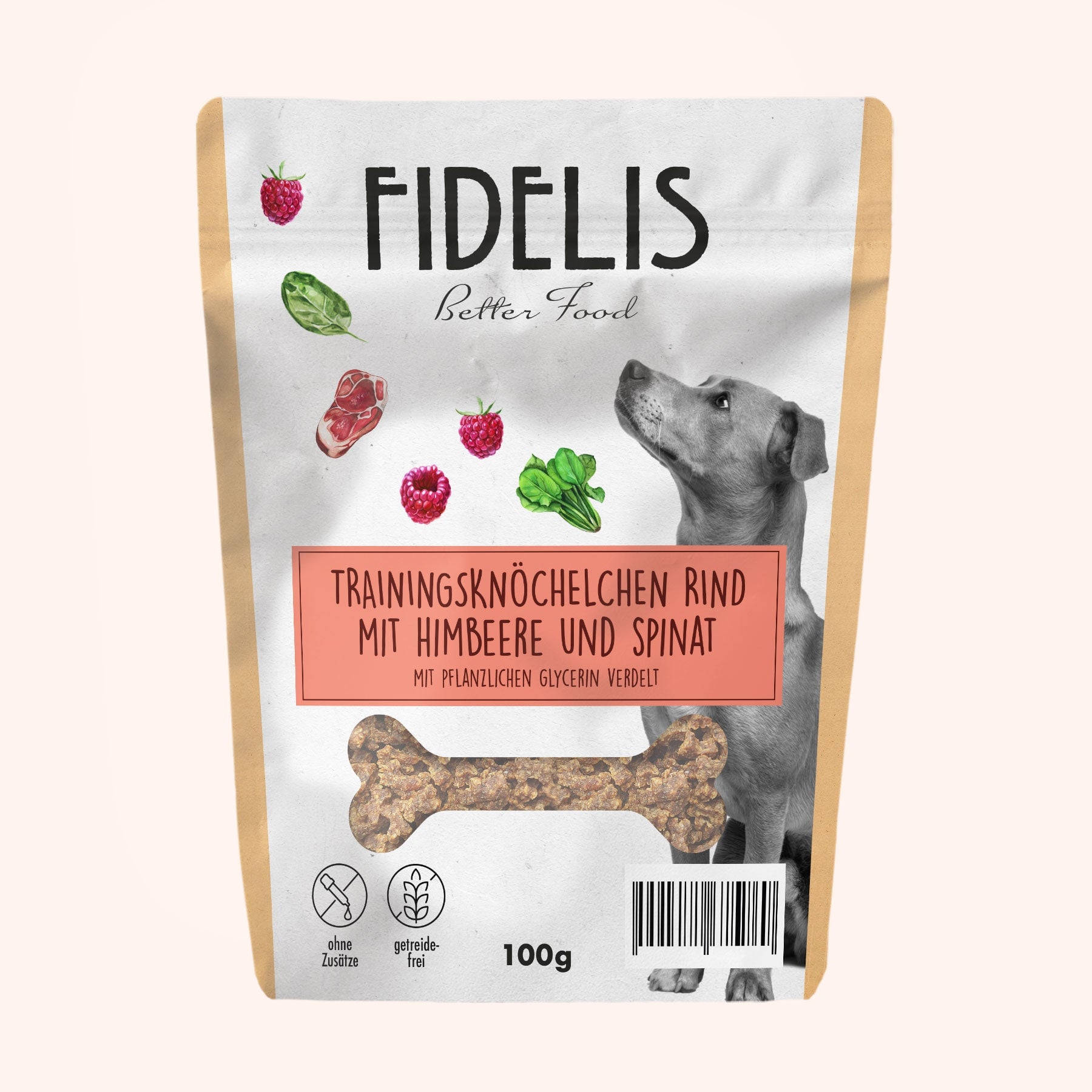 Fidelis Trainingsknöchelchen Rind mit Himbeere und Spinat