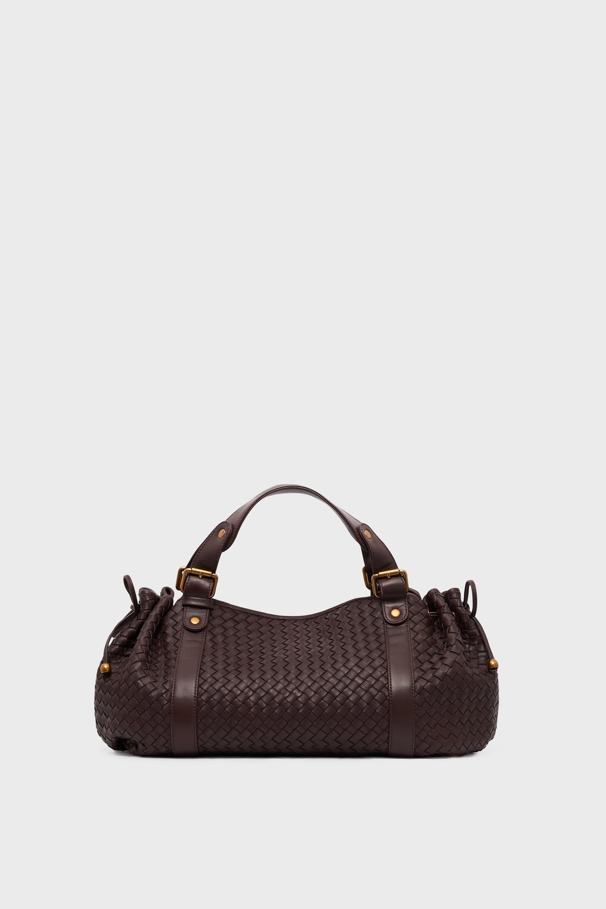 Sac Gerard Darel 24H en cuir tressé brun avec poignées courtes