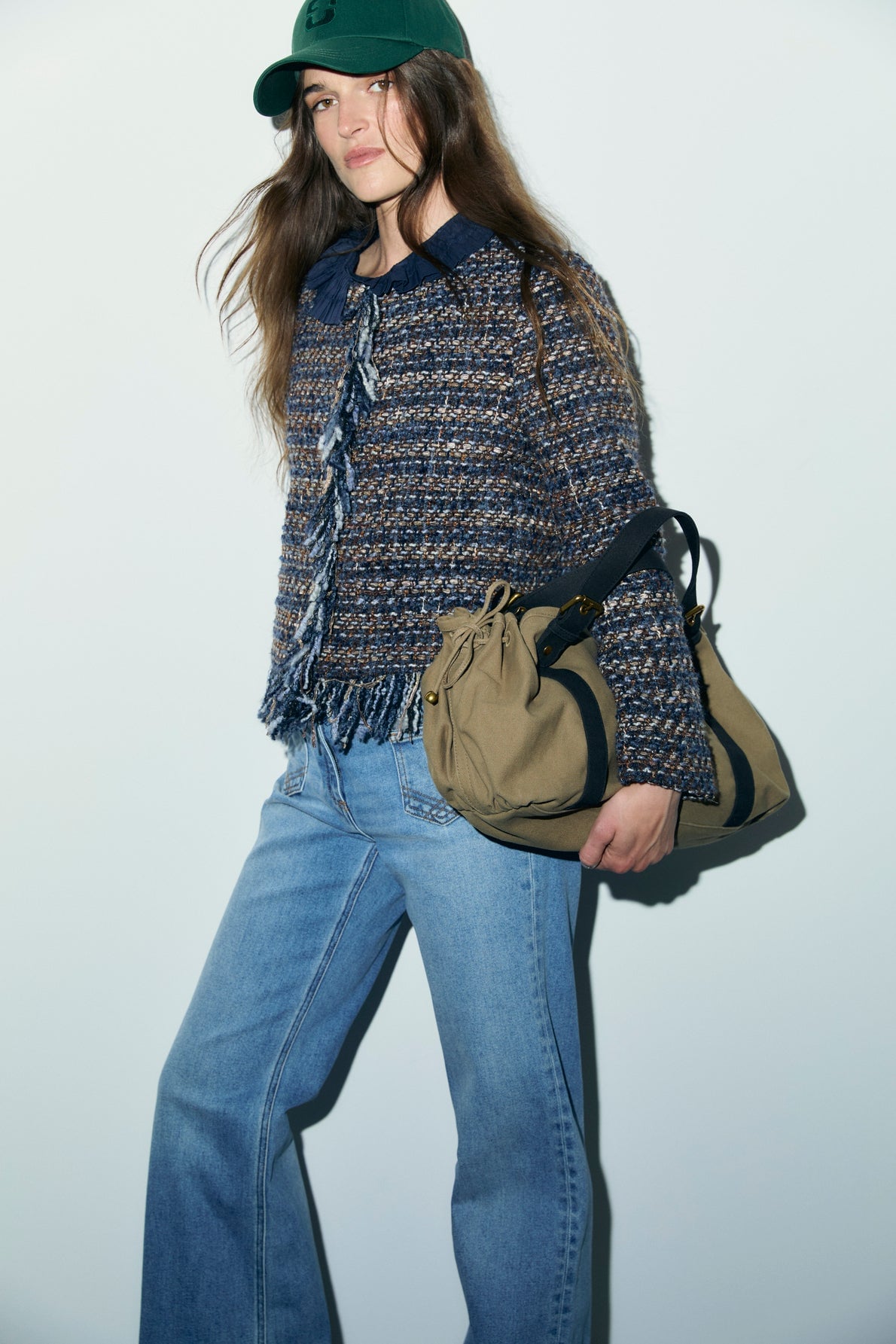 Veste Joya Gerard Darel en tweed et lurex indigo