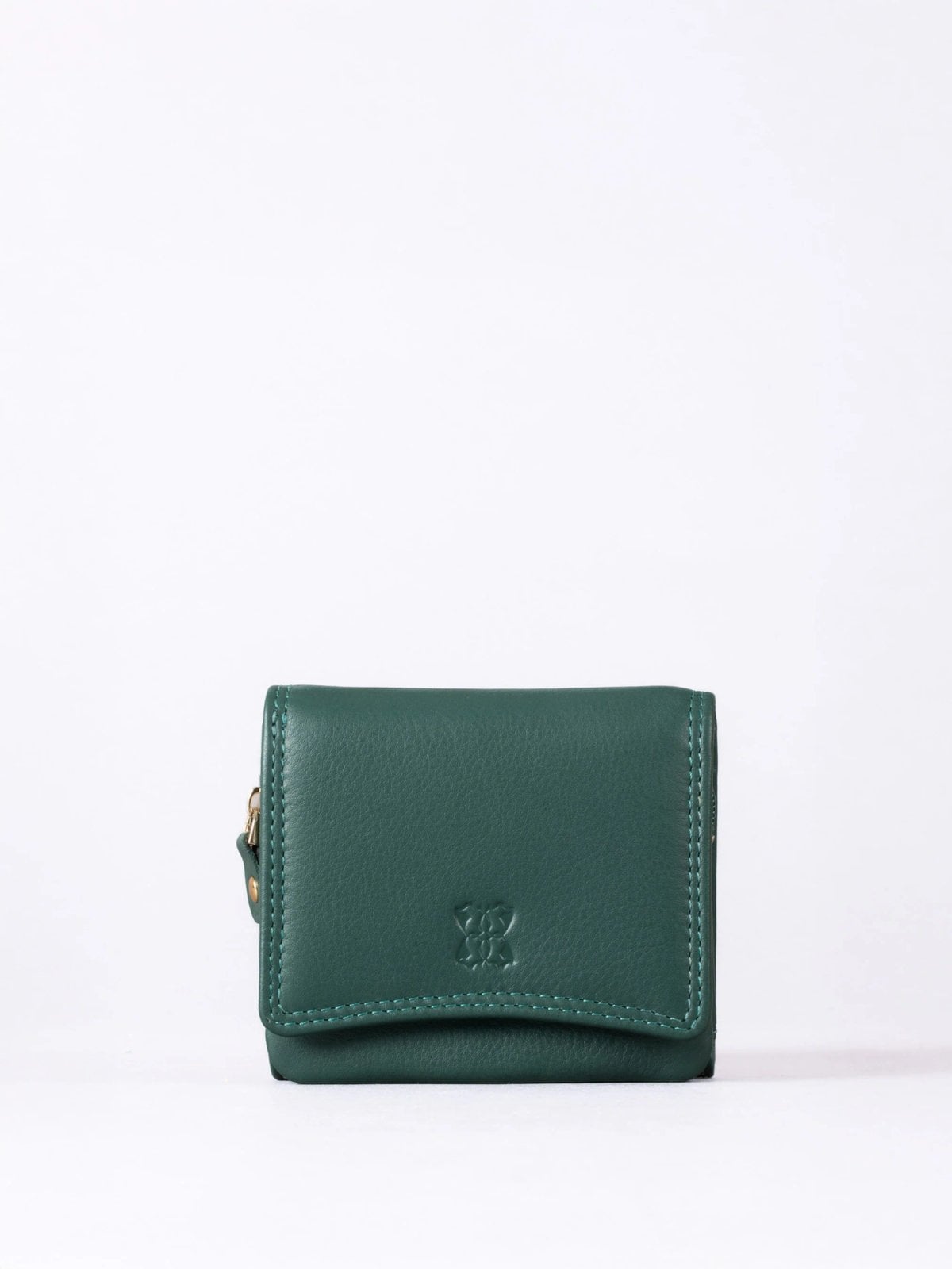 Forest green Small Leather Flapover Purse