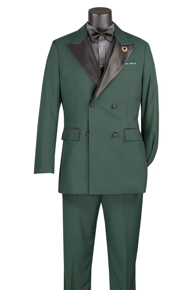 Hunter green double breasted tuxedo