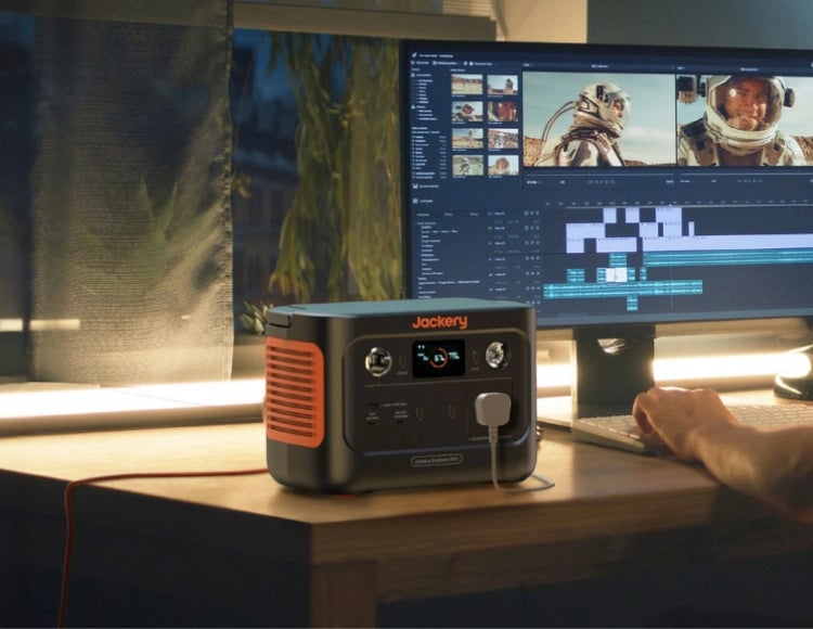 Explorer 240 v2 power station on a desk for backup power