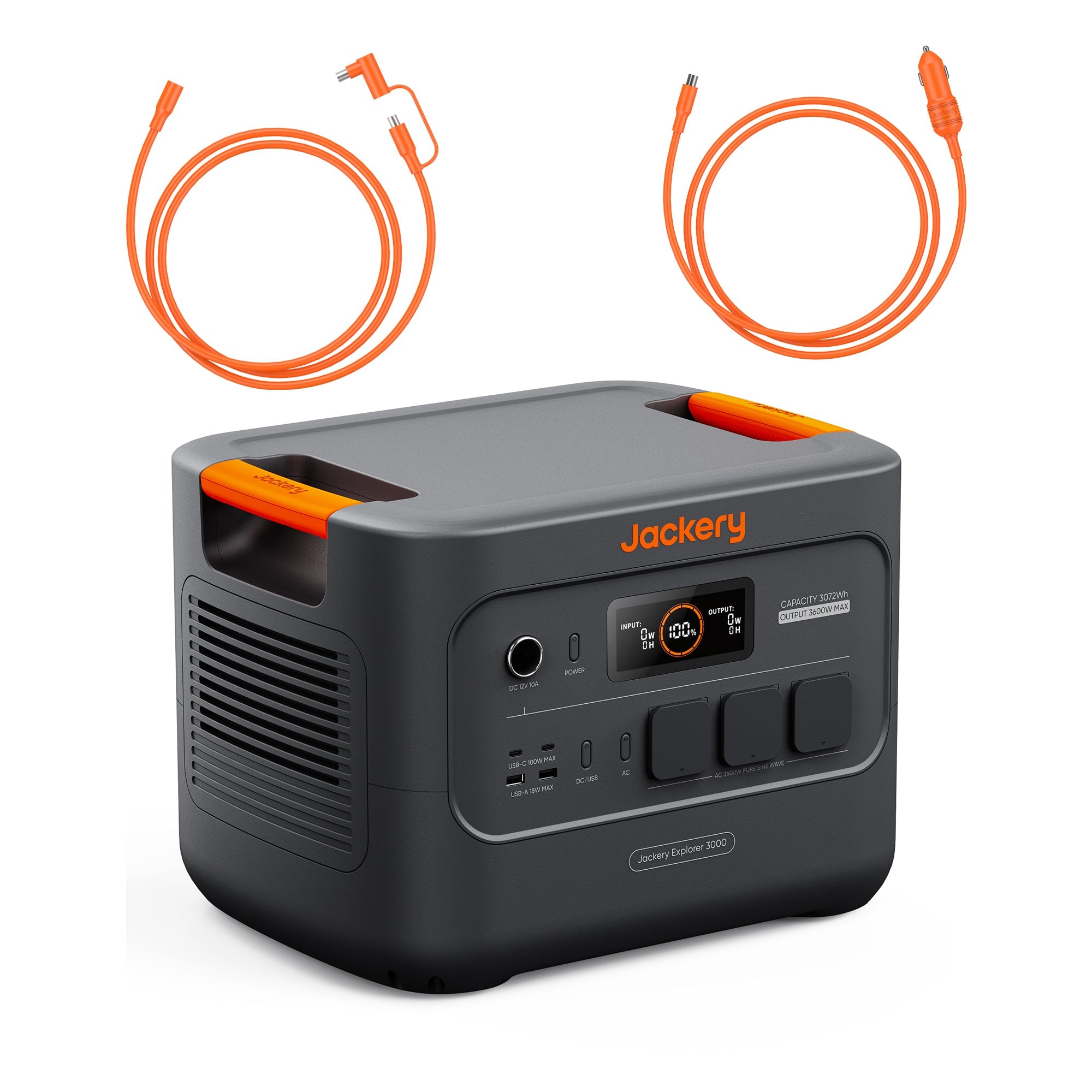 Jackery Powerstation mit Anschlusskabeln