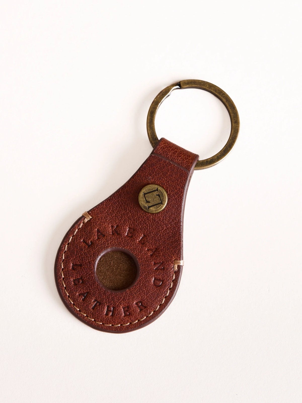 Cognac leather Kentmere AirTag Keyring