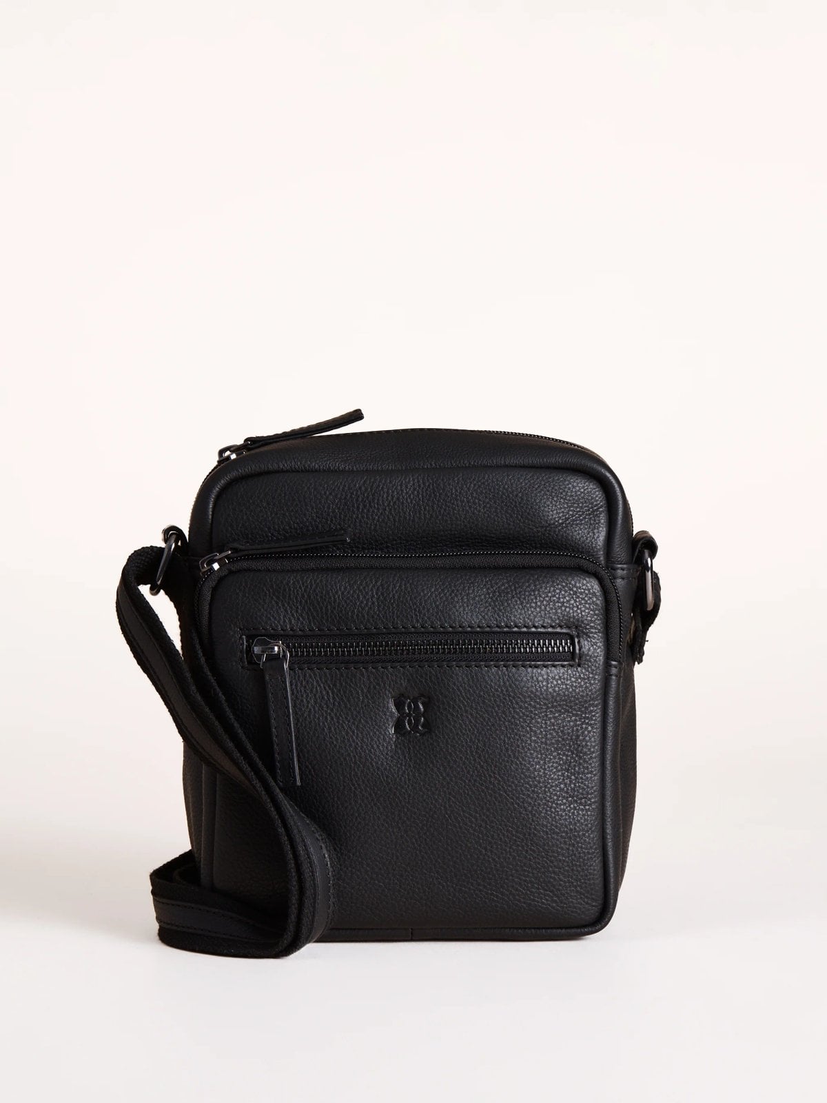 Discoverer Leather Crossbody Bag in black leather