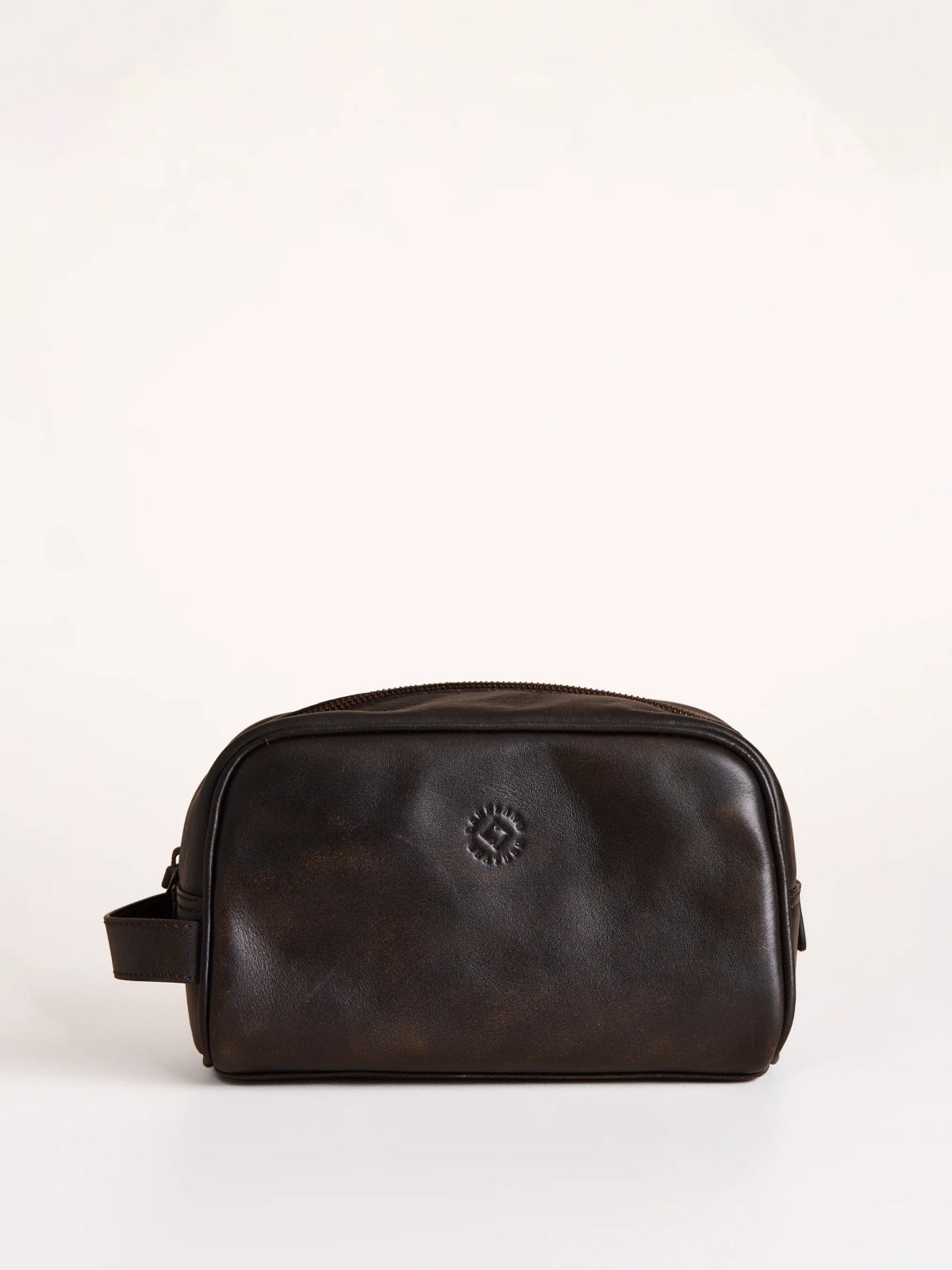 Fellfoot Leather Washbag in brown leather