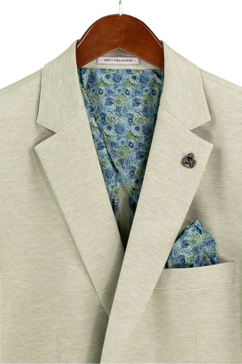 Light green textured blazer