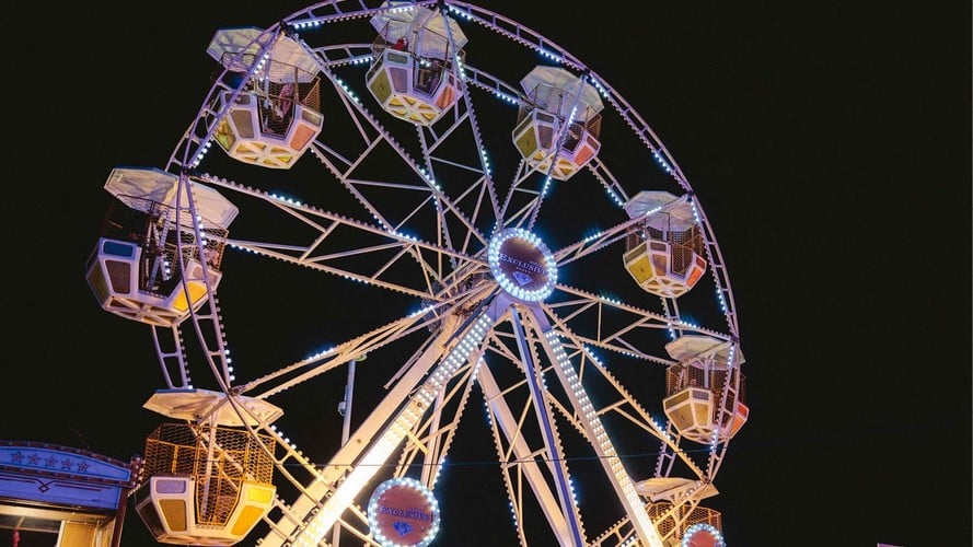 Ferris wheel at a Glasgow seasonal fairground