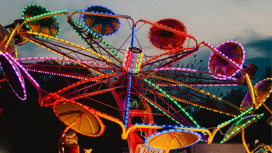 Colourful amusement ride at Spooktacular Glasgow