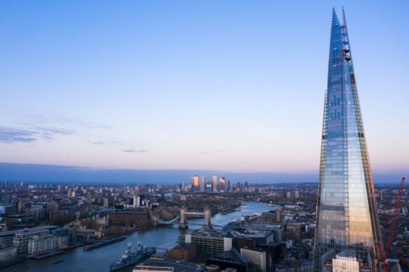 The Shard rising above the London skyline