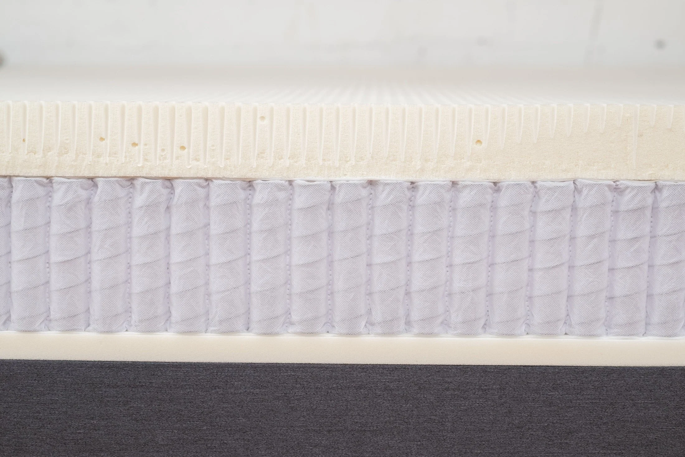 Luxerion Hybrid Latex Mattress shown as a finished bed