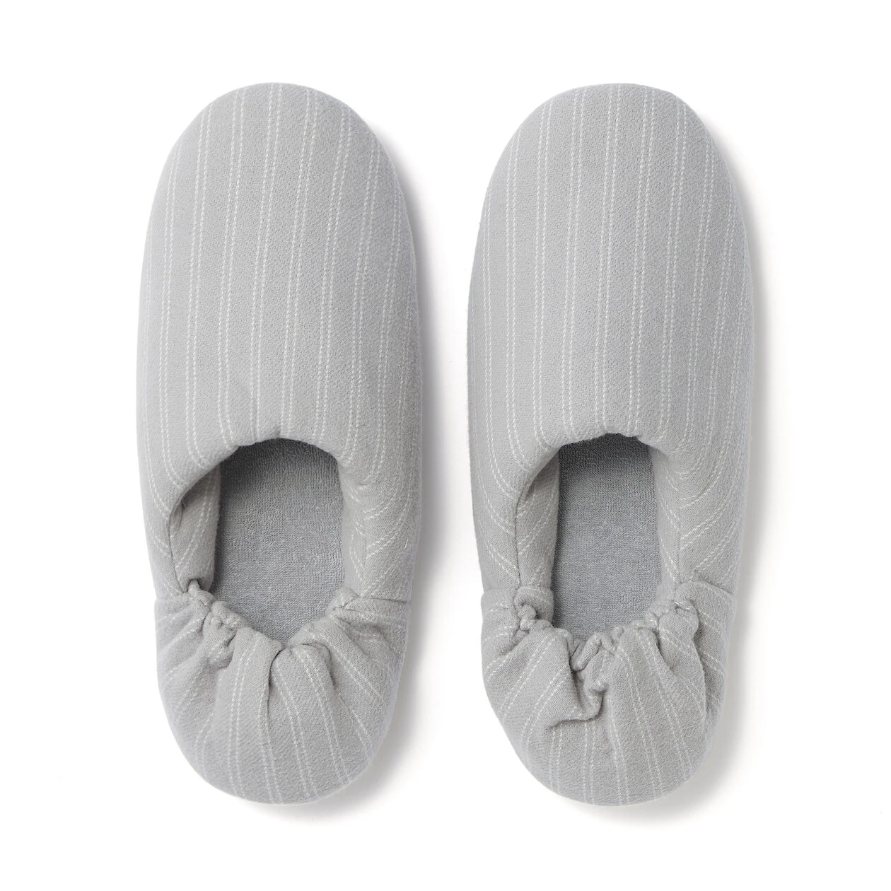 MUJI flannel slippers shown from the front