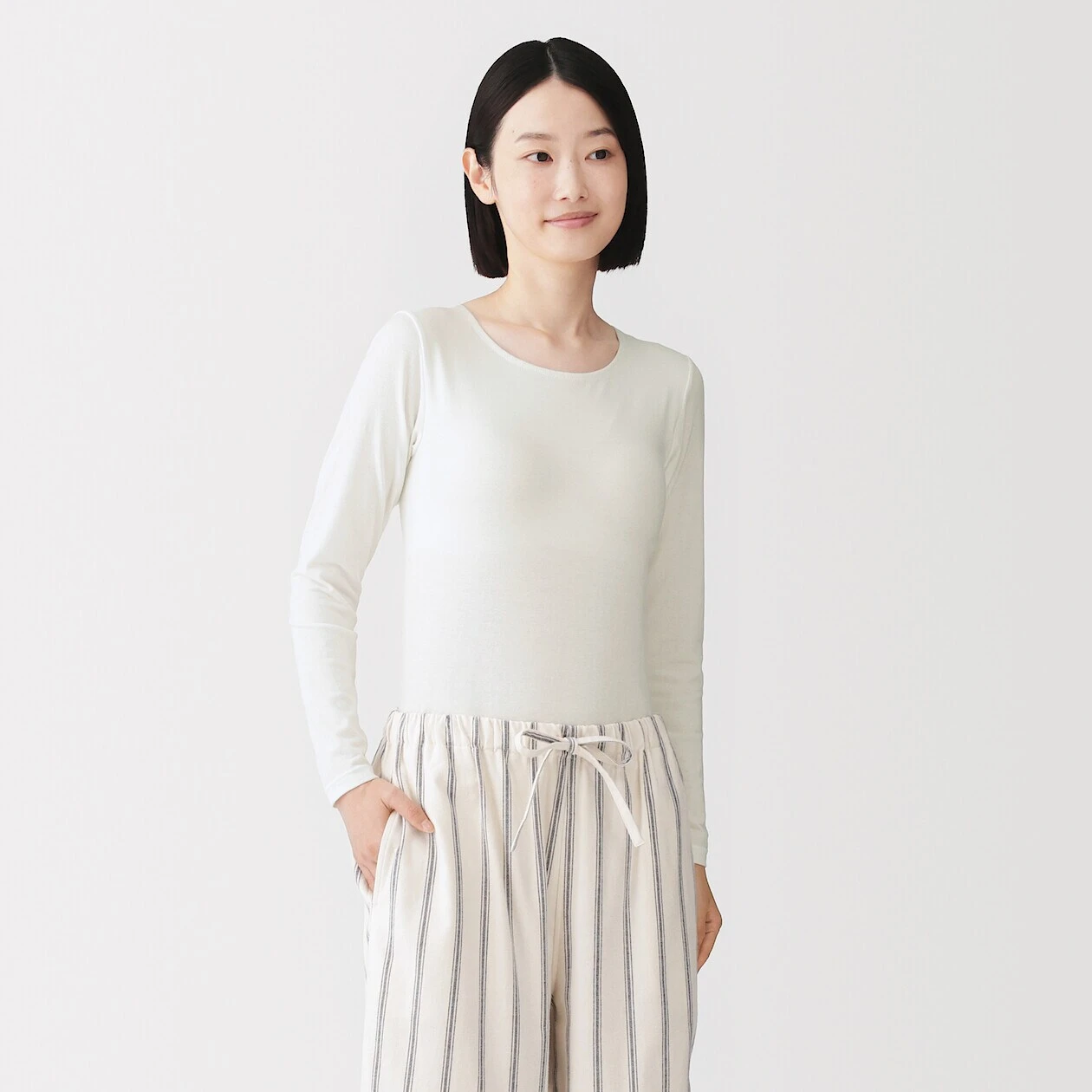 MUJI merino wool blend hooded neck warmer