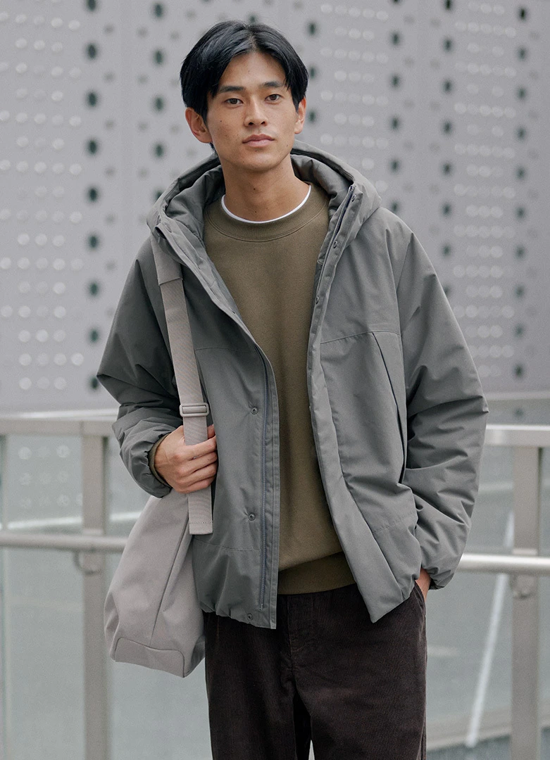 MUJI men's clothing styled for rainy weather