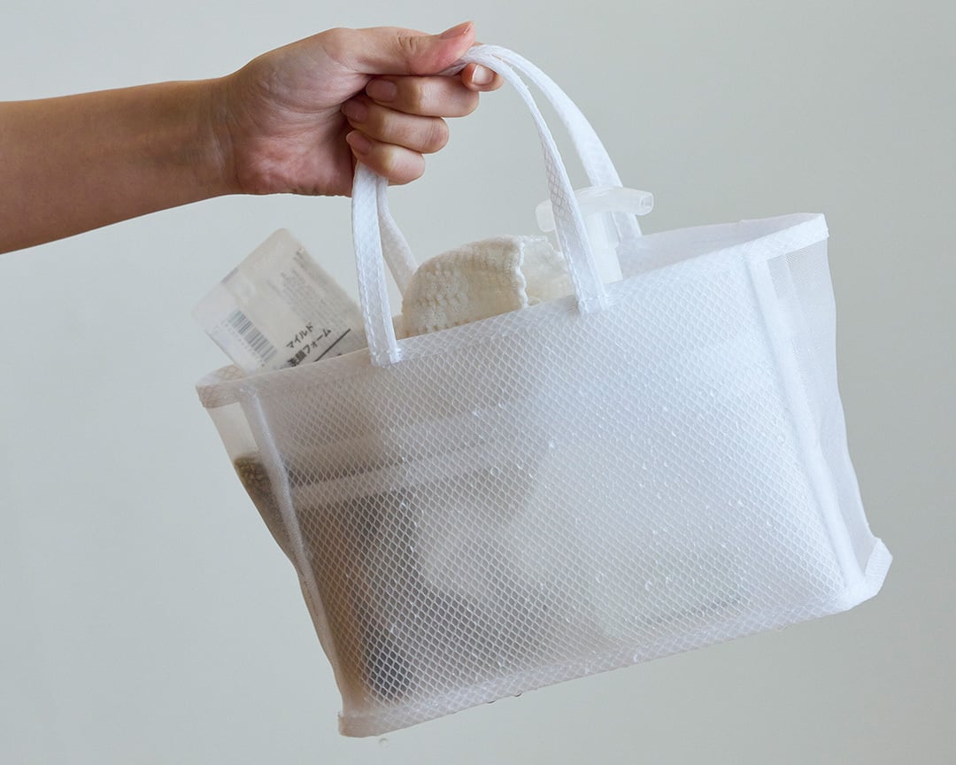 MUJI packing accessories arranged for travel