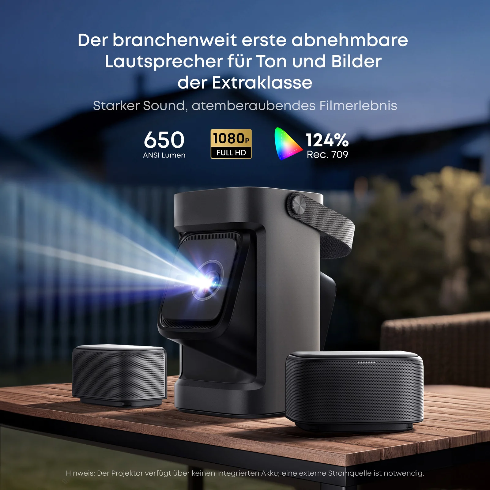 Nebula P1 Projektor mit abnehmbaren Lautsprechern