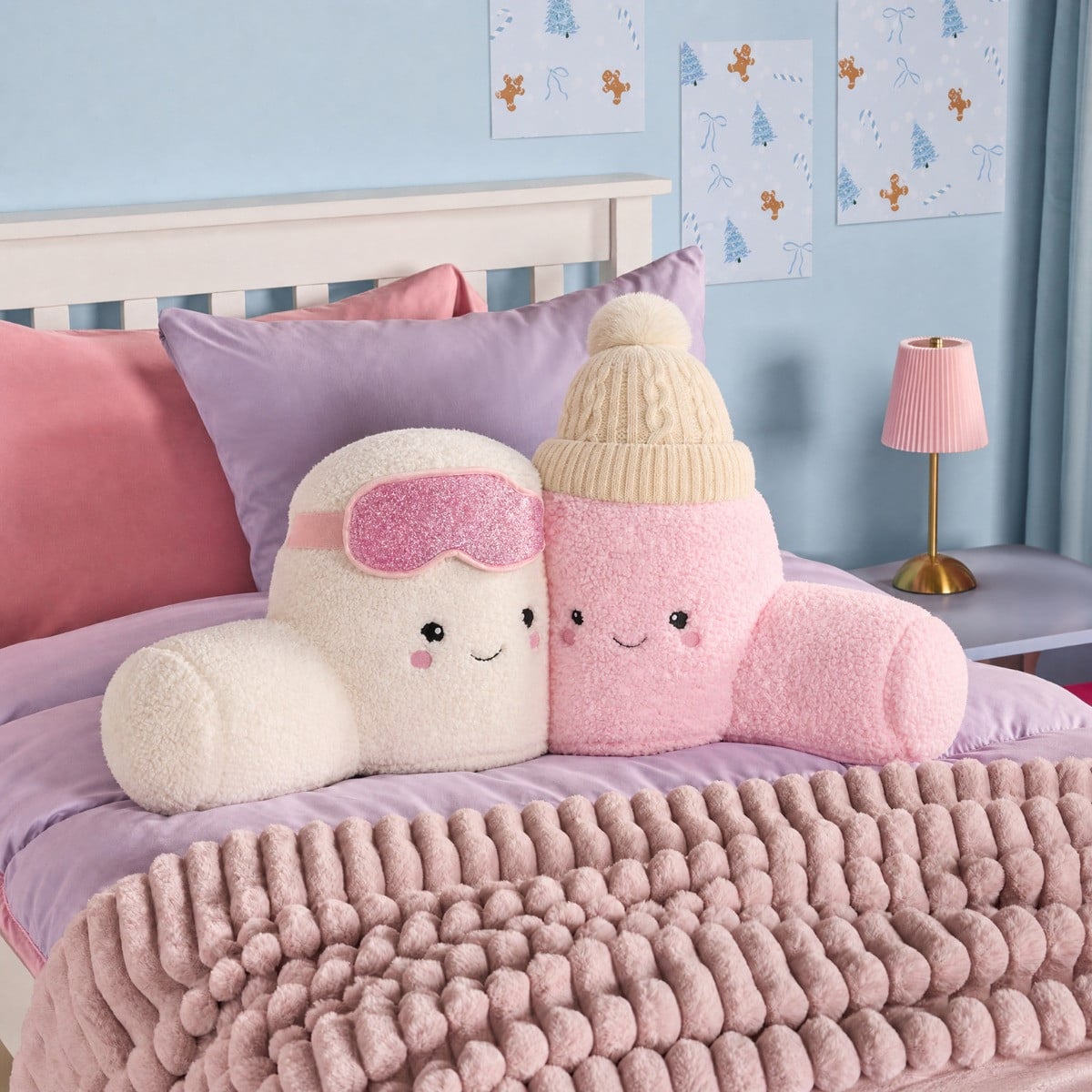Pink and white marshmallow cuddle cushion